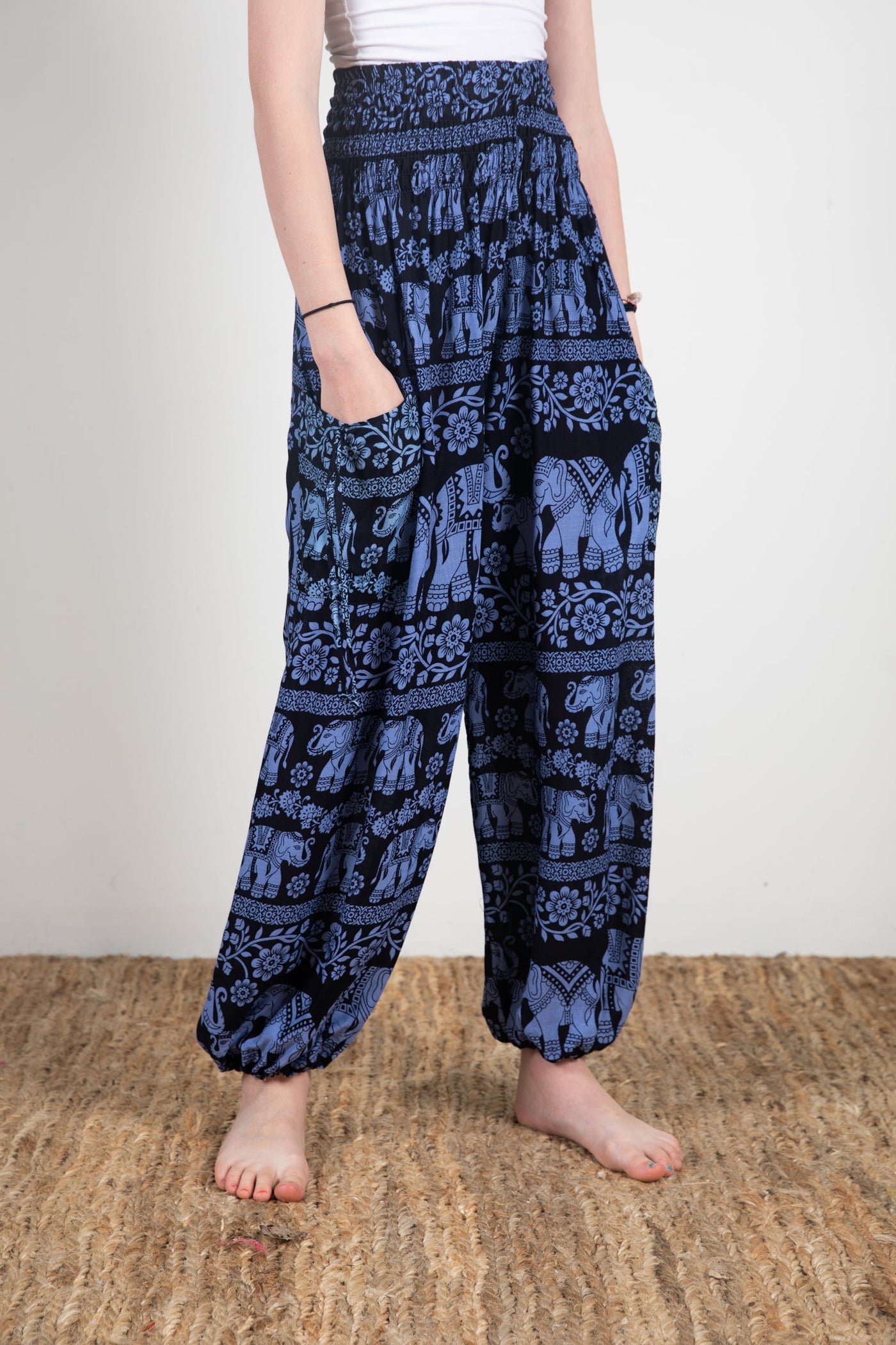 Kids Floral Elephant Harem Pants