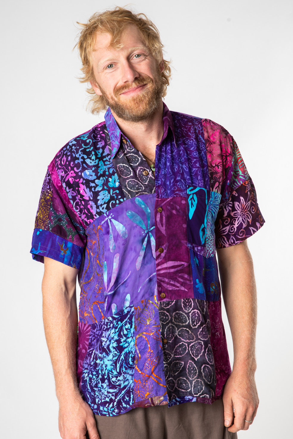 Patchwork Party Batik Button Up Shirt