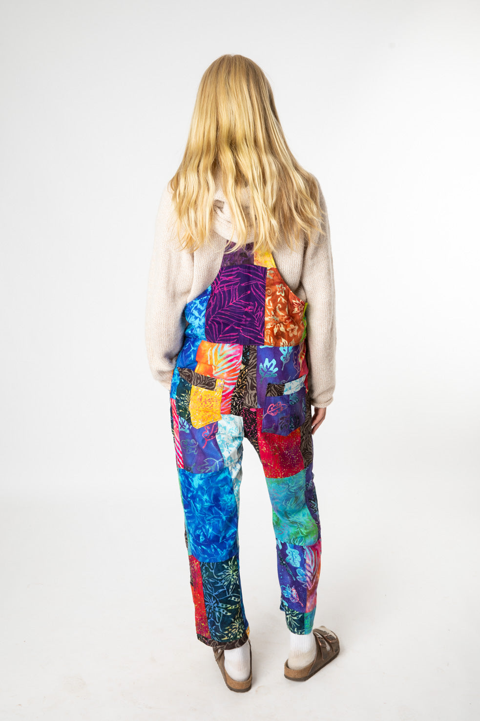 Playful Batik Patchwork Overalls