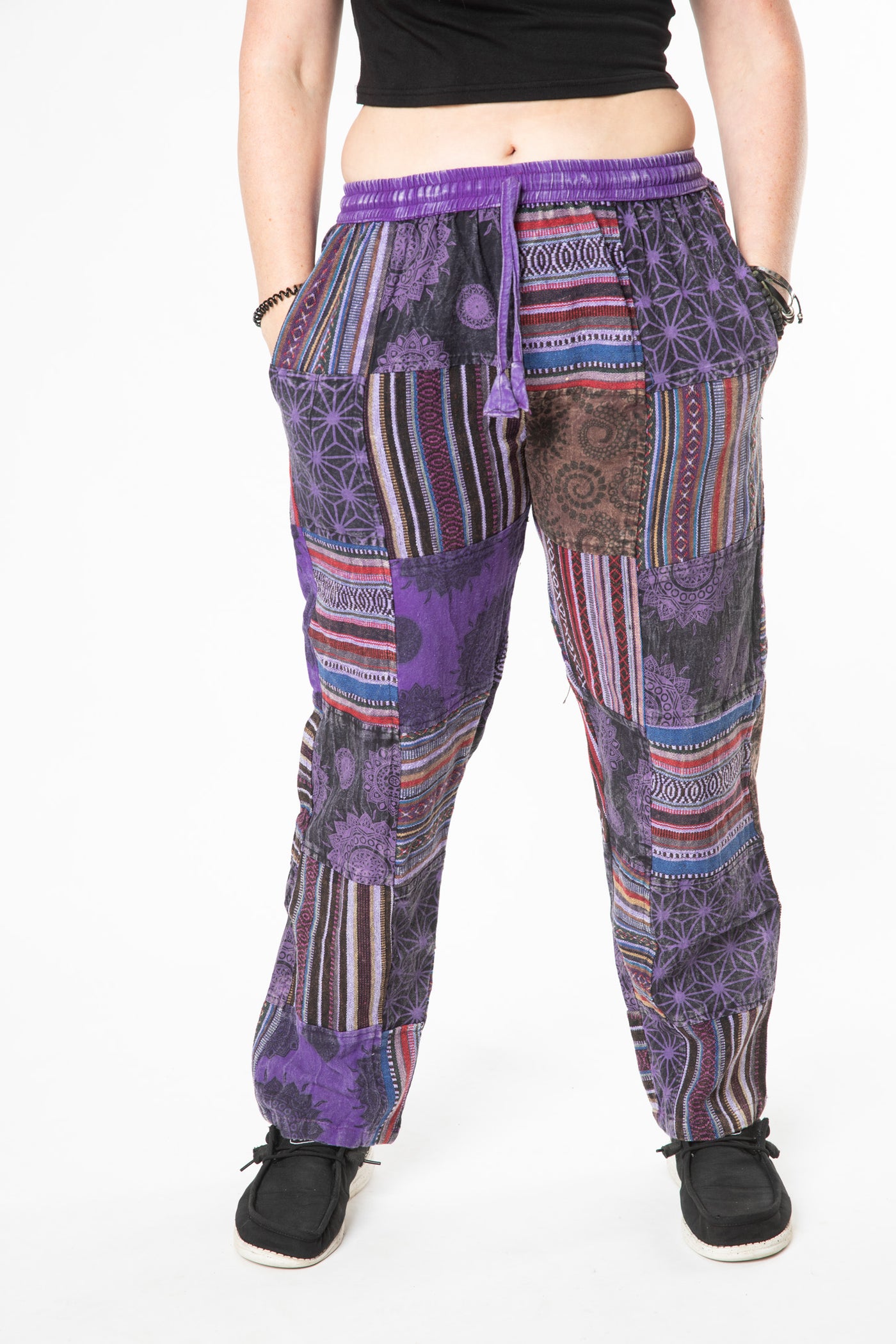 Patchwork Stone Wash Meditation Pants