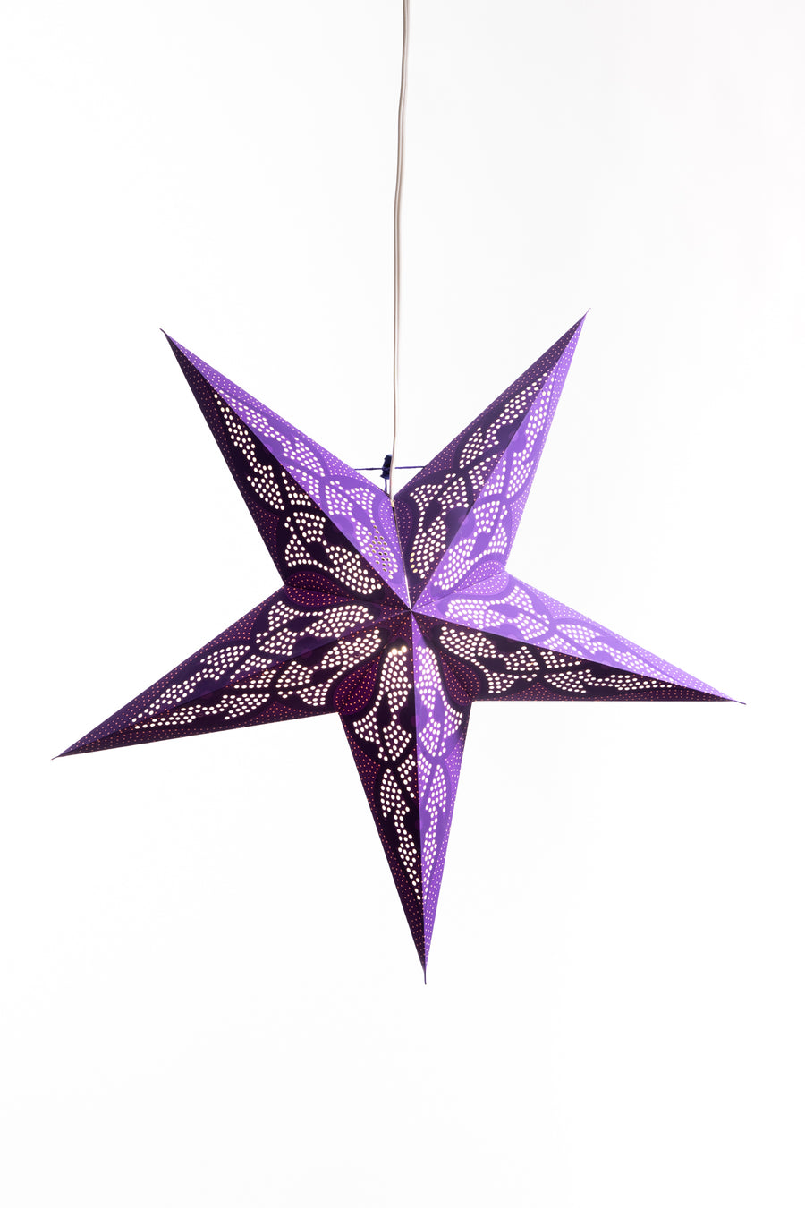 Dotted paper star lantern in purple