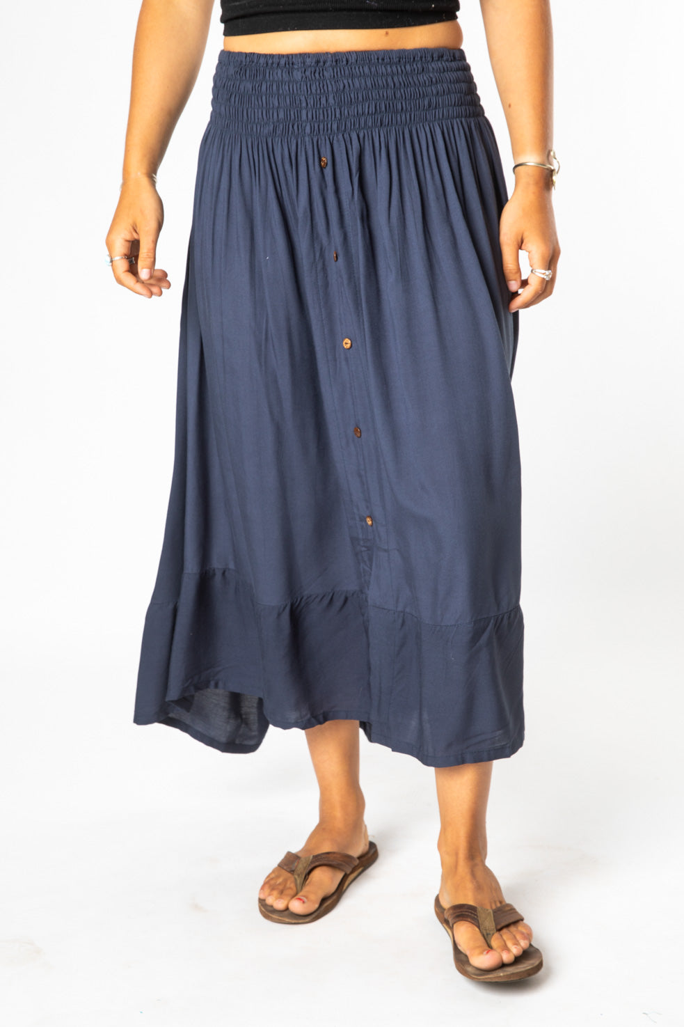 Kelapa Solid Button Skirt