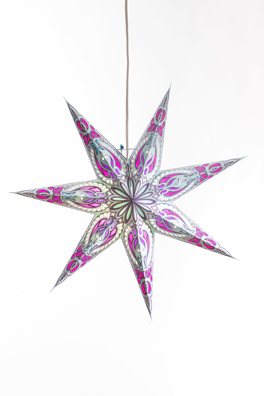 7-point paper star lantern in lavender