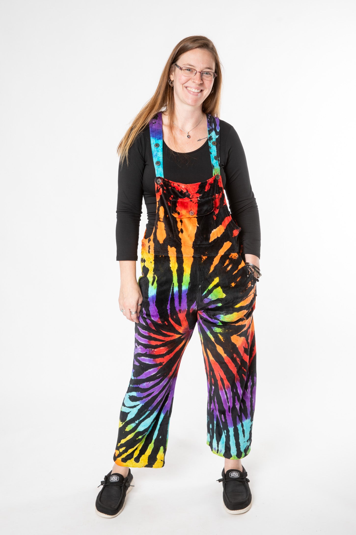 Tie Dye Overalls - Women's Tie Dye Overalls - Rainbow Overalls - Slim Fitting with Comfortable Stretch - Hippie popular - S-3XL Overalls