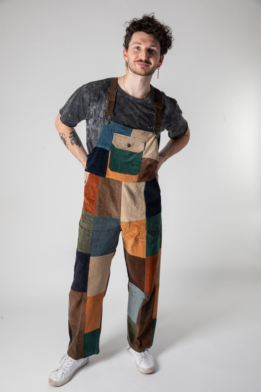 Nagarkot Patchwork Men's Corduroy Overalls