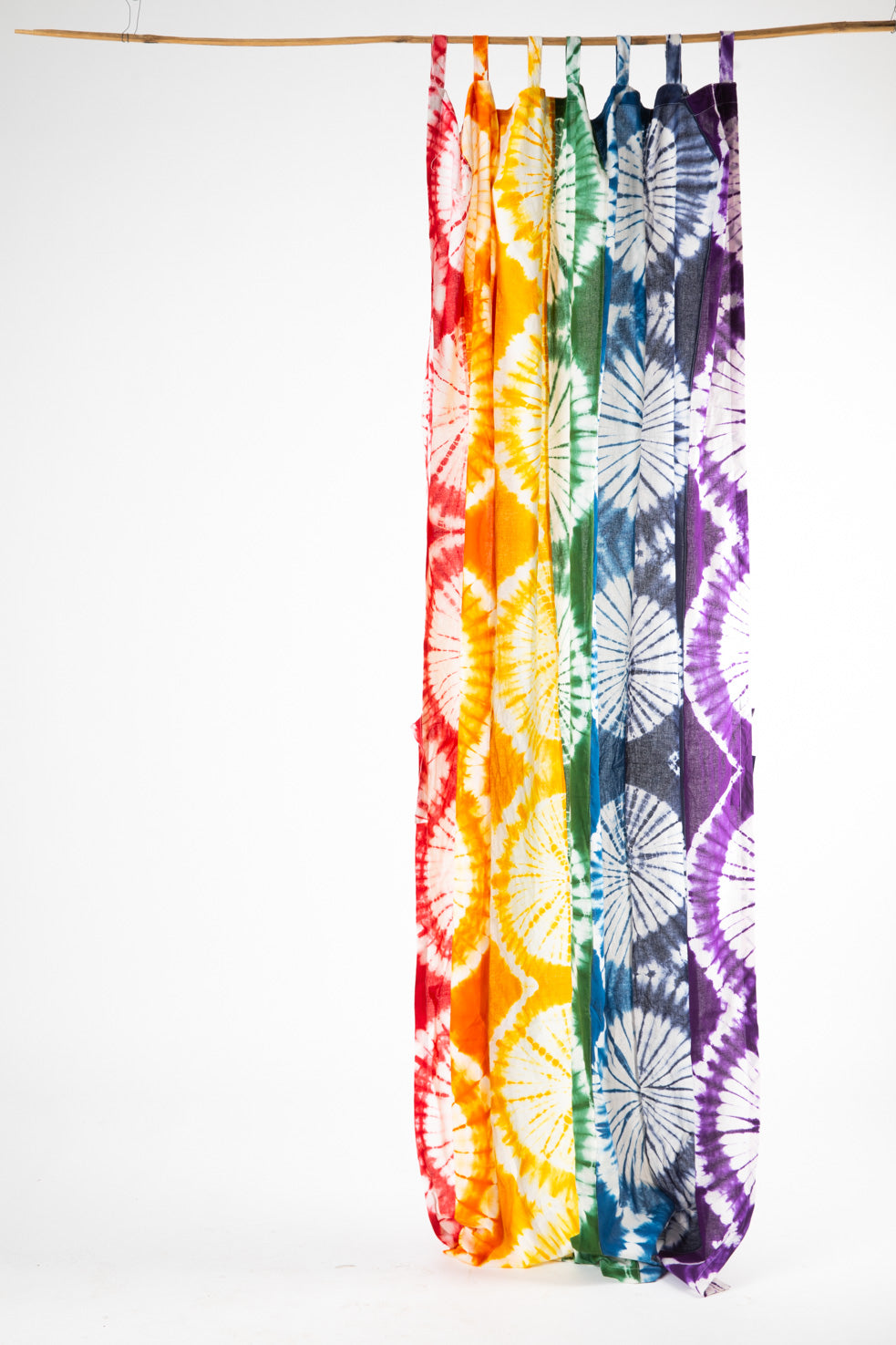 Rainbow tie dye curtain