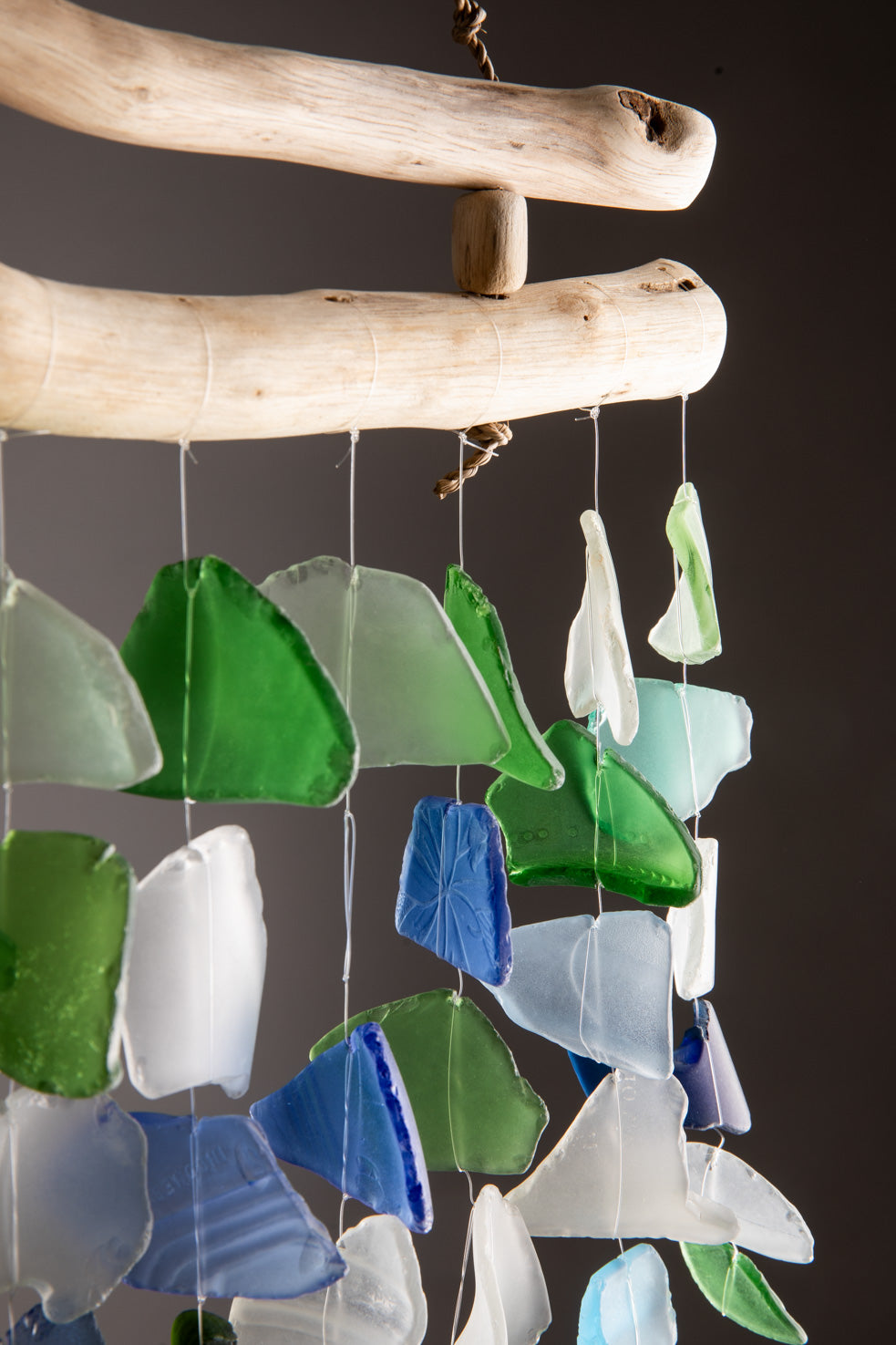 Duo Driftwood Sea Glass Mobile