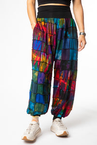 Jum Jum Patchwork Unisex Tie Dye Harem Pants