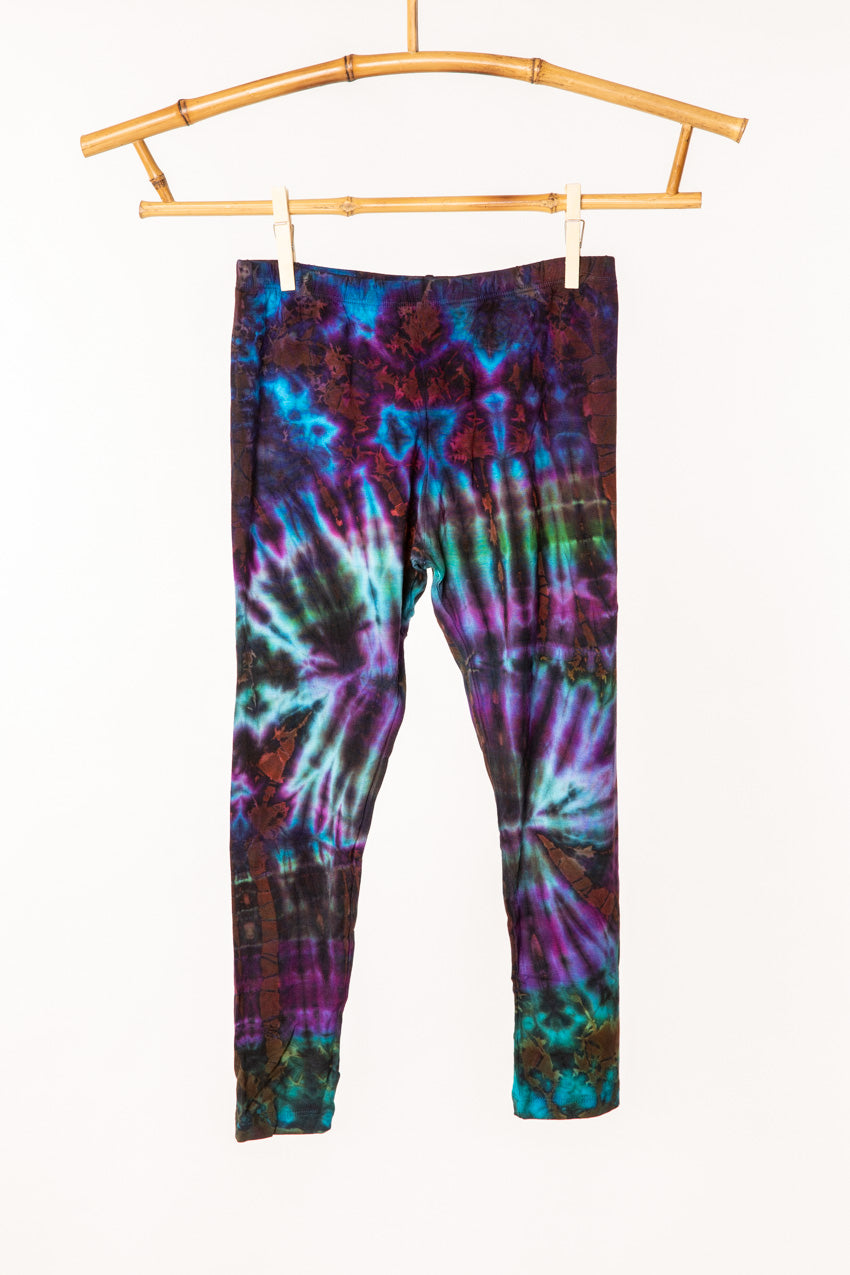 Kid's Tie Dye Leggings in ocean