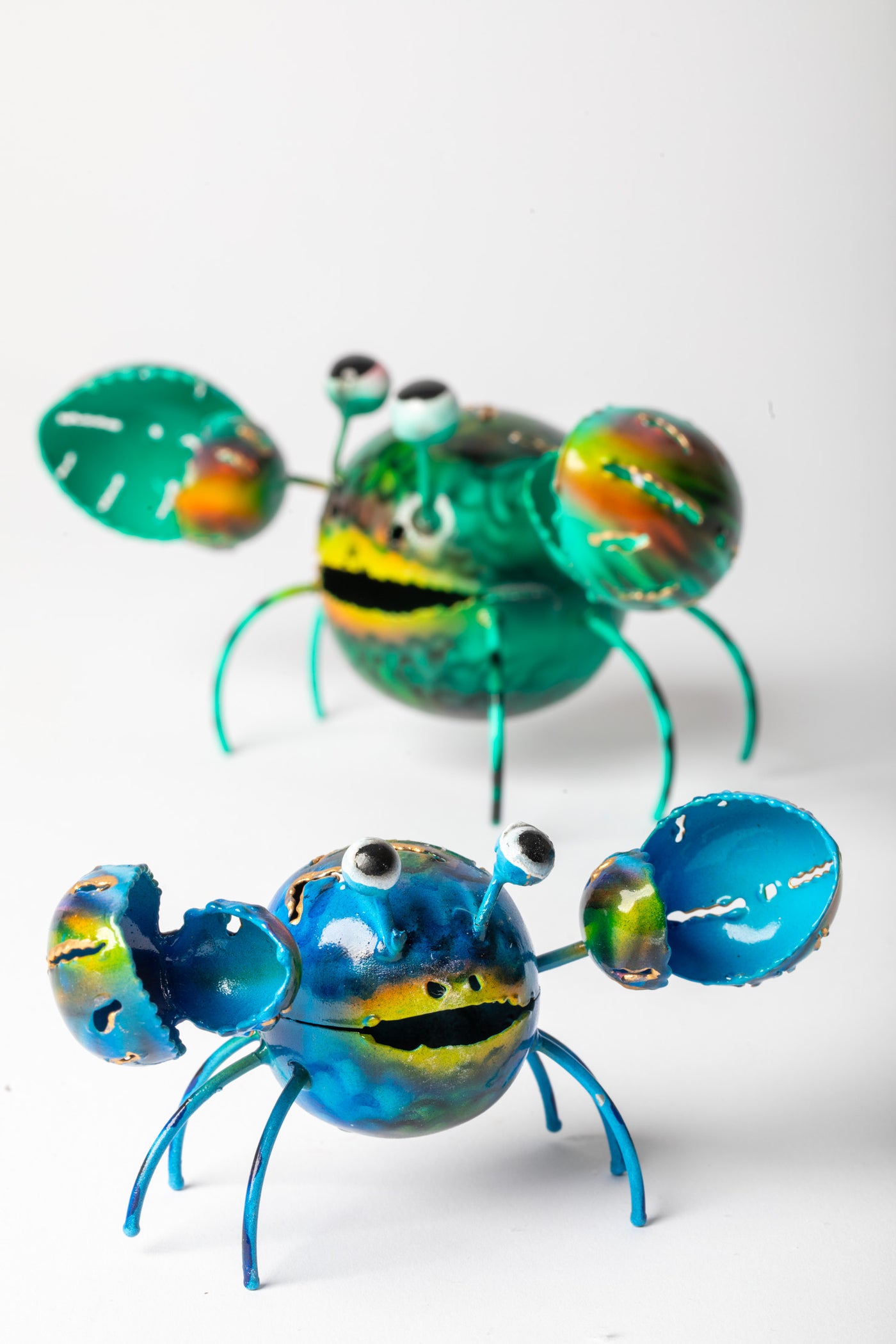 Painted Tin Crab Sculpture