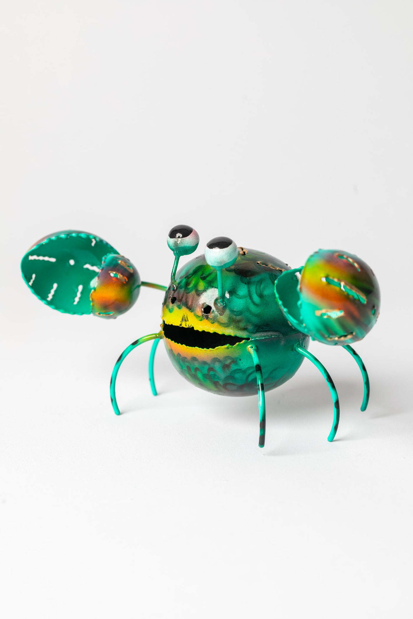 Painted Tin Crab Sculpture