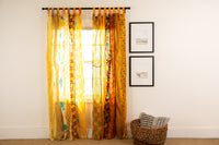 Recycled silk curtains in fire on the mountain