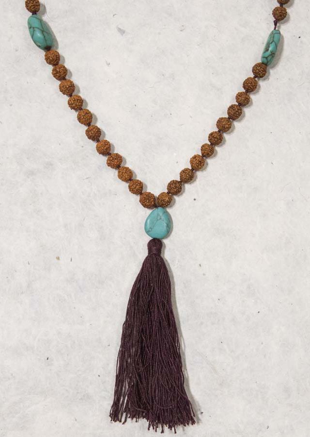 Rudraksha & Gem Mala Necklace - Mexicali Blues