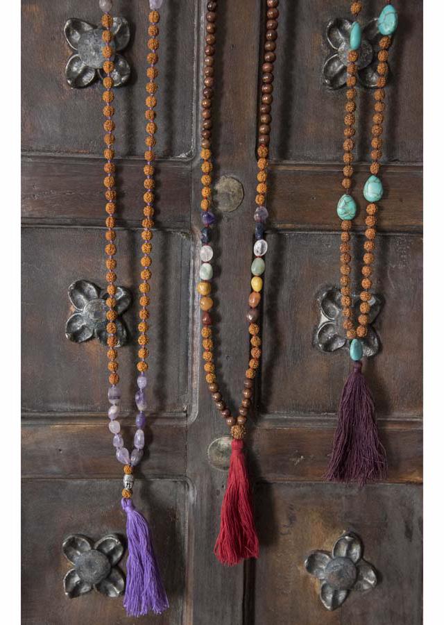 Rudraksha & Gem Mala Necklace - Mexicali Blues