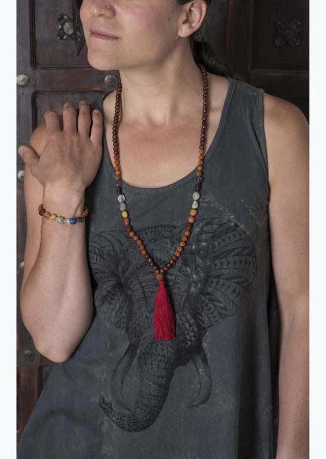 Rudraksha & Gem Mala Necklace - Mexicali Blues