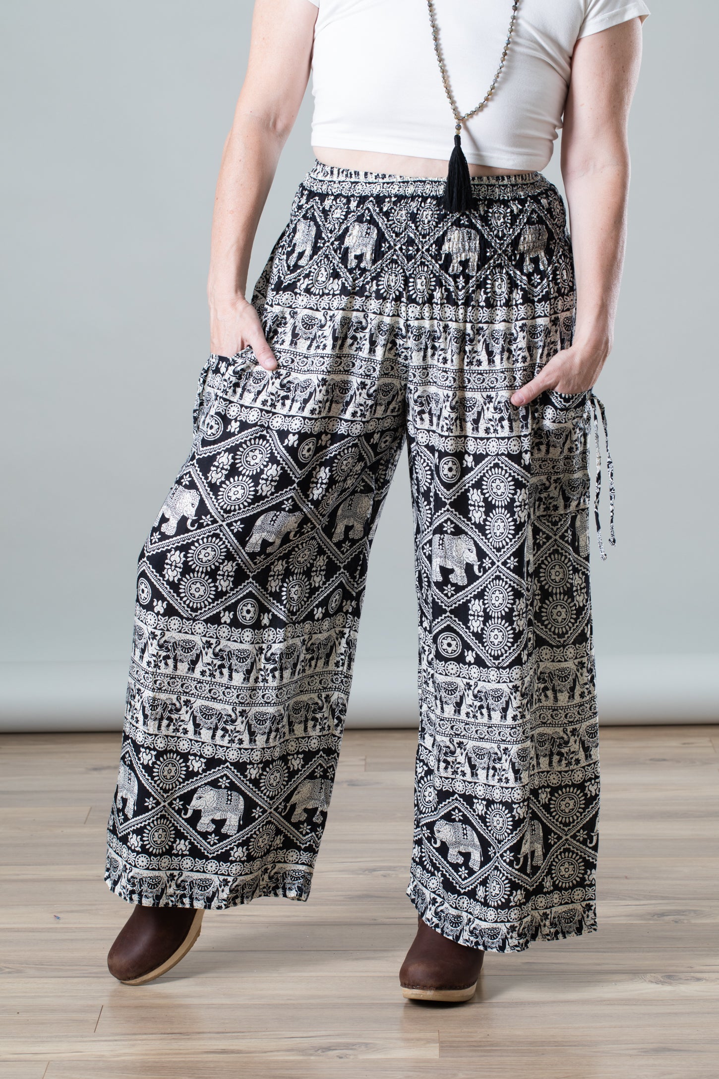 Ethnic Elephant and Floral Printed Wide Leg Palazzo Pants Trouser, Waist  Size: 32.0 at Rs 250 in Jaipur