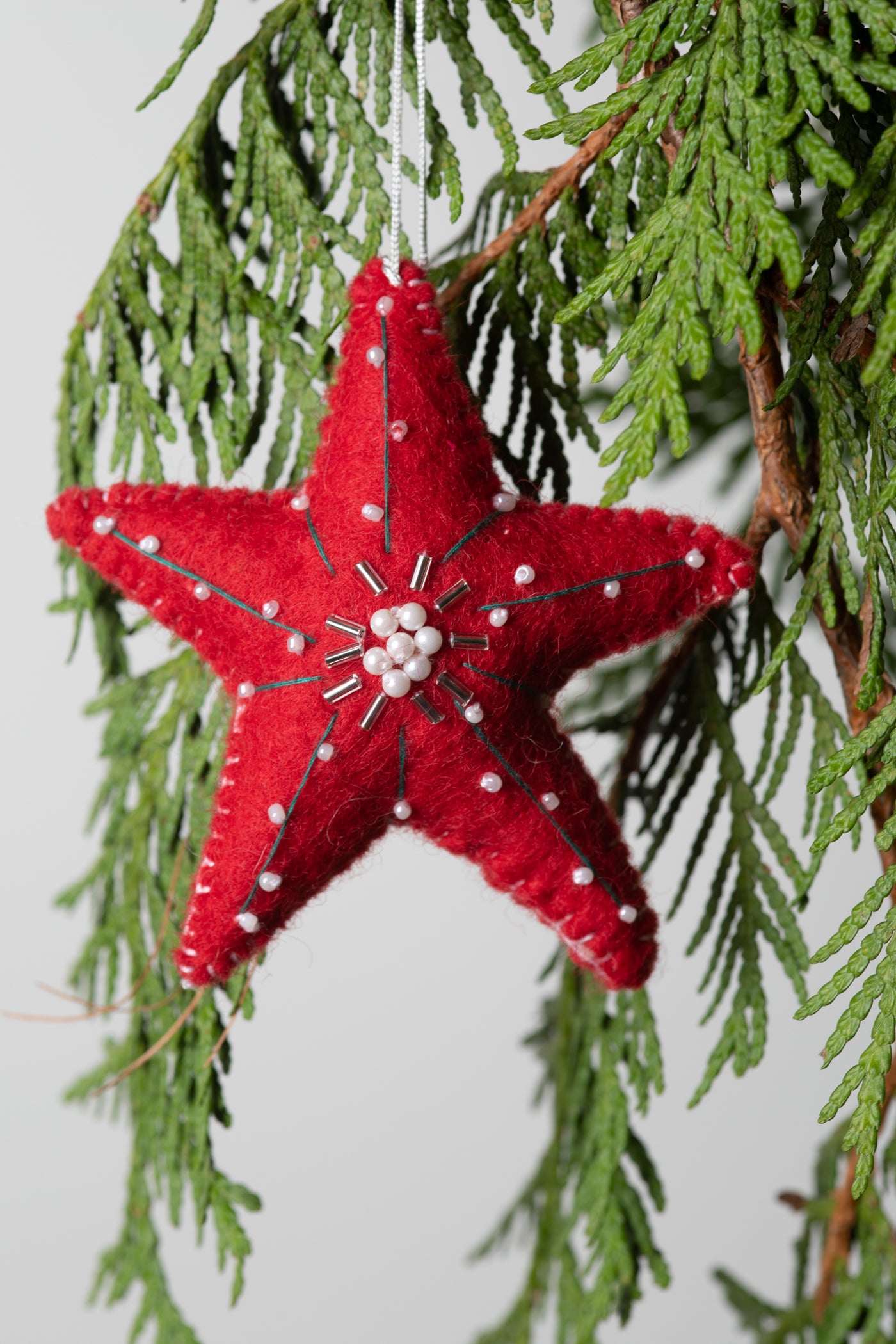  10 blue star ornaments, blue Christmas decorations, blue felt  stars : Handmade Products